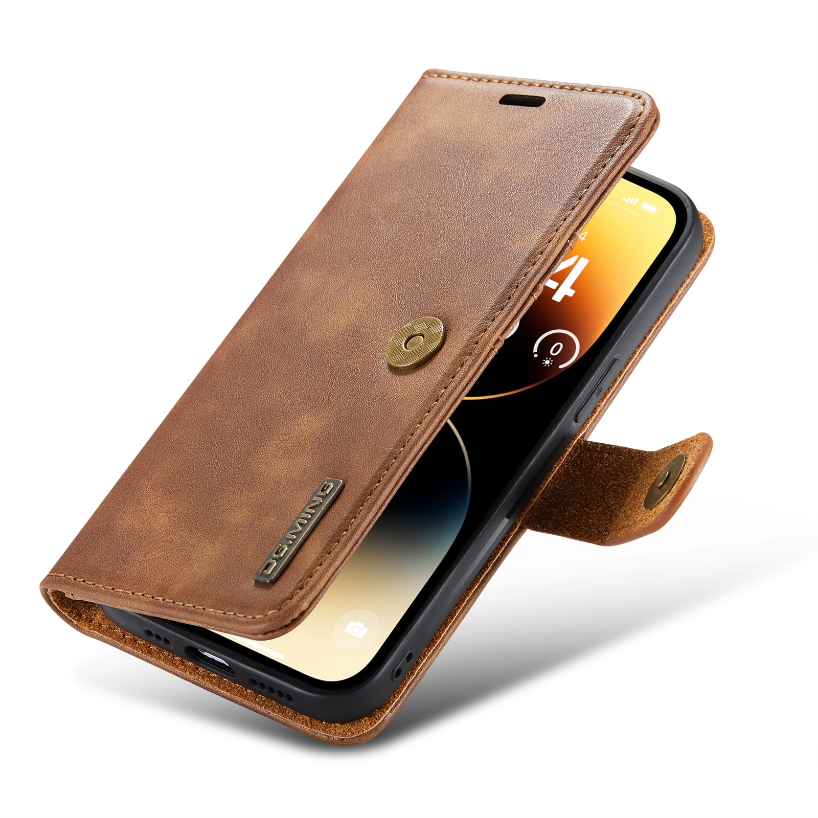 Étui portefeuille Magnet Wallet iPhone 15 Pro Max, Cognac