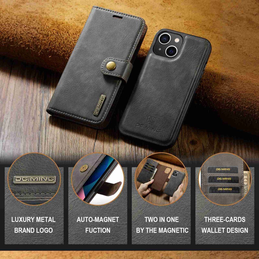 Étui portefeuille Magnet Wallet iPhone 14 Brown