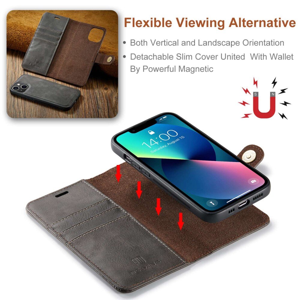 Étui portefeuille Magnet Wallet iPhone 14 Brown