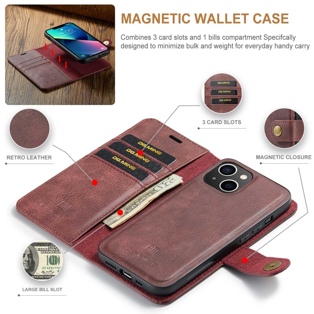 Étui portefeuille Magnet Wallet iPhone 14 Red