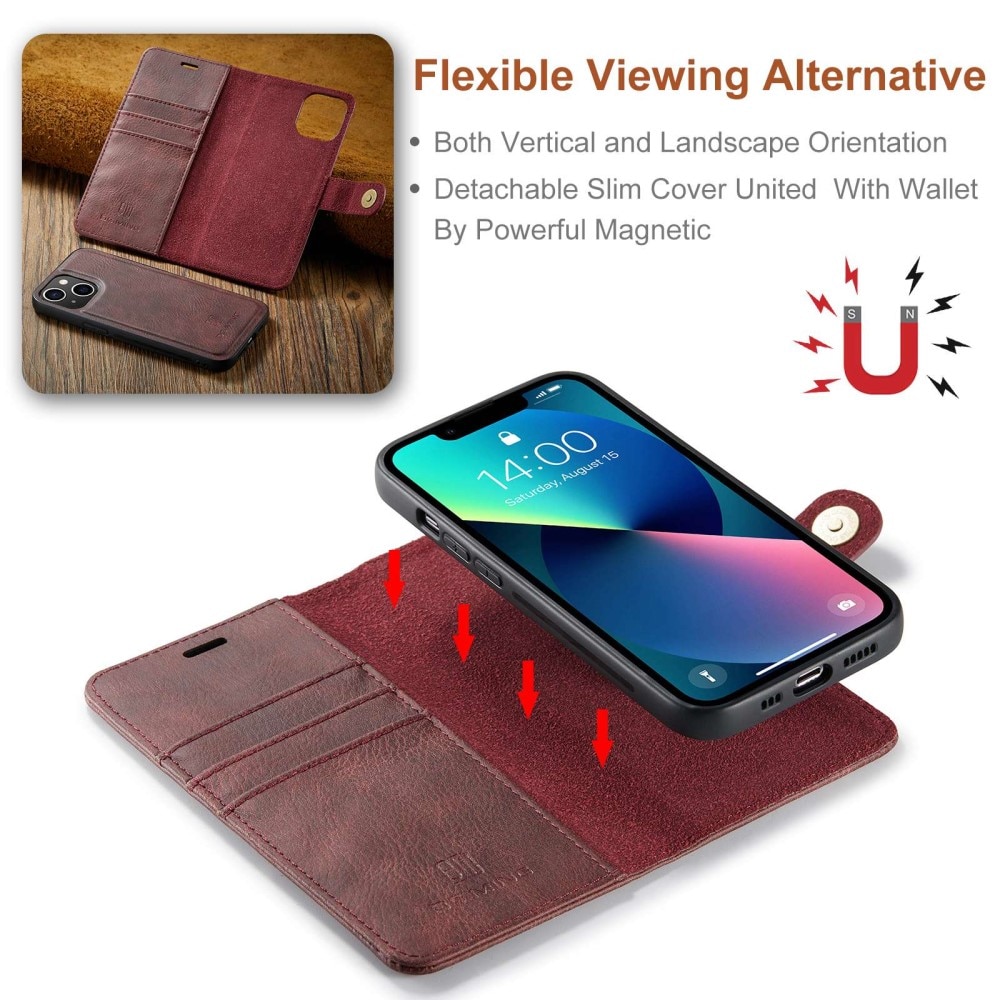 Étui portefeuille Magnet Wallet iPhone 14 Red