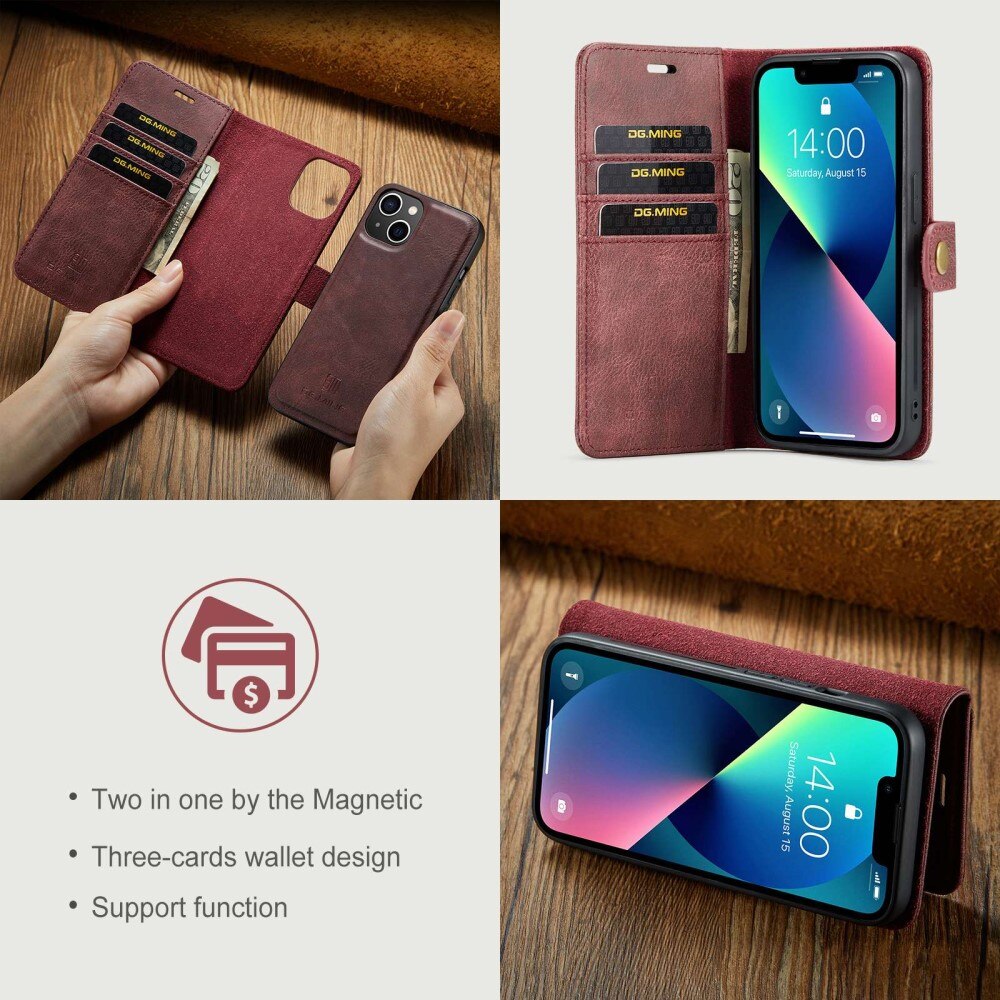 Étui portefeuille Magnet Wallet iPhone 14 Red