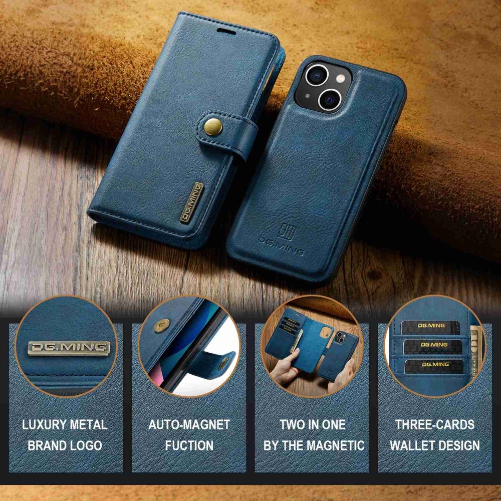 Étui portefeuille Magnet Wallet iPhone 14 Blue