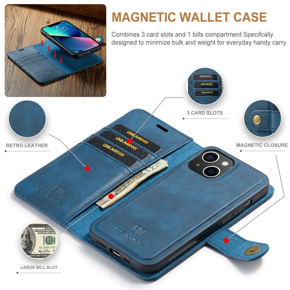 Étui portefeuille Magnet Wallet iPhone 14 Blue