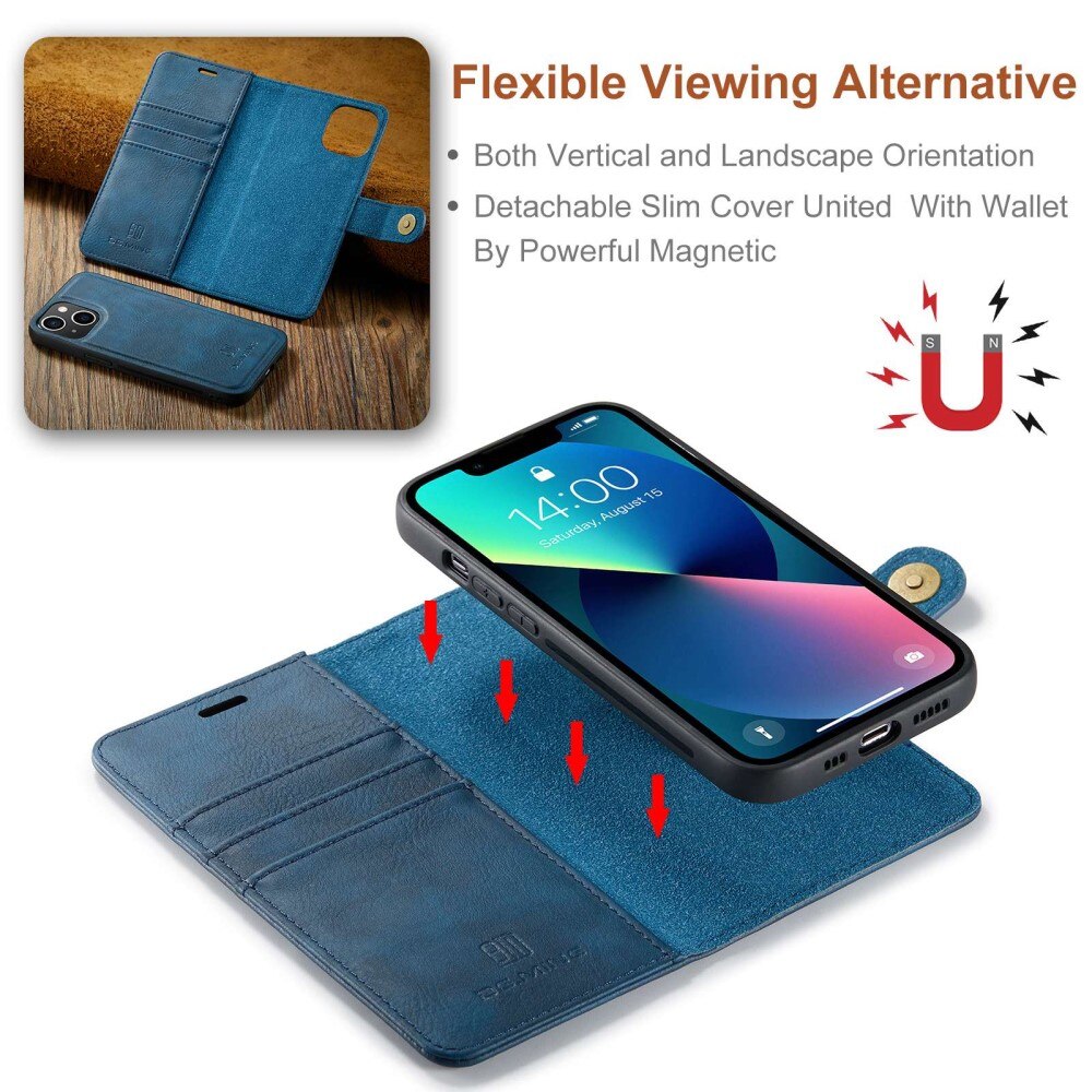 Étui portefeuille Magnet Wallet iPhone 14 Blue