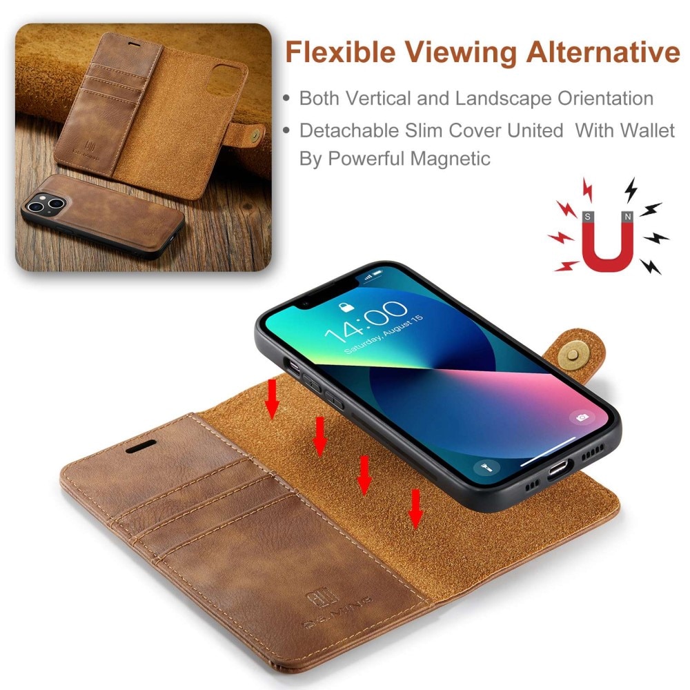 Étui portefeuille Magnet Wallet iPhone 14 Cognac