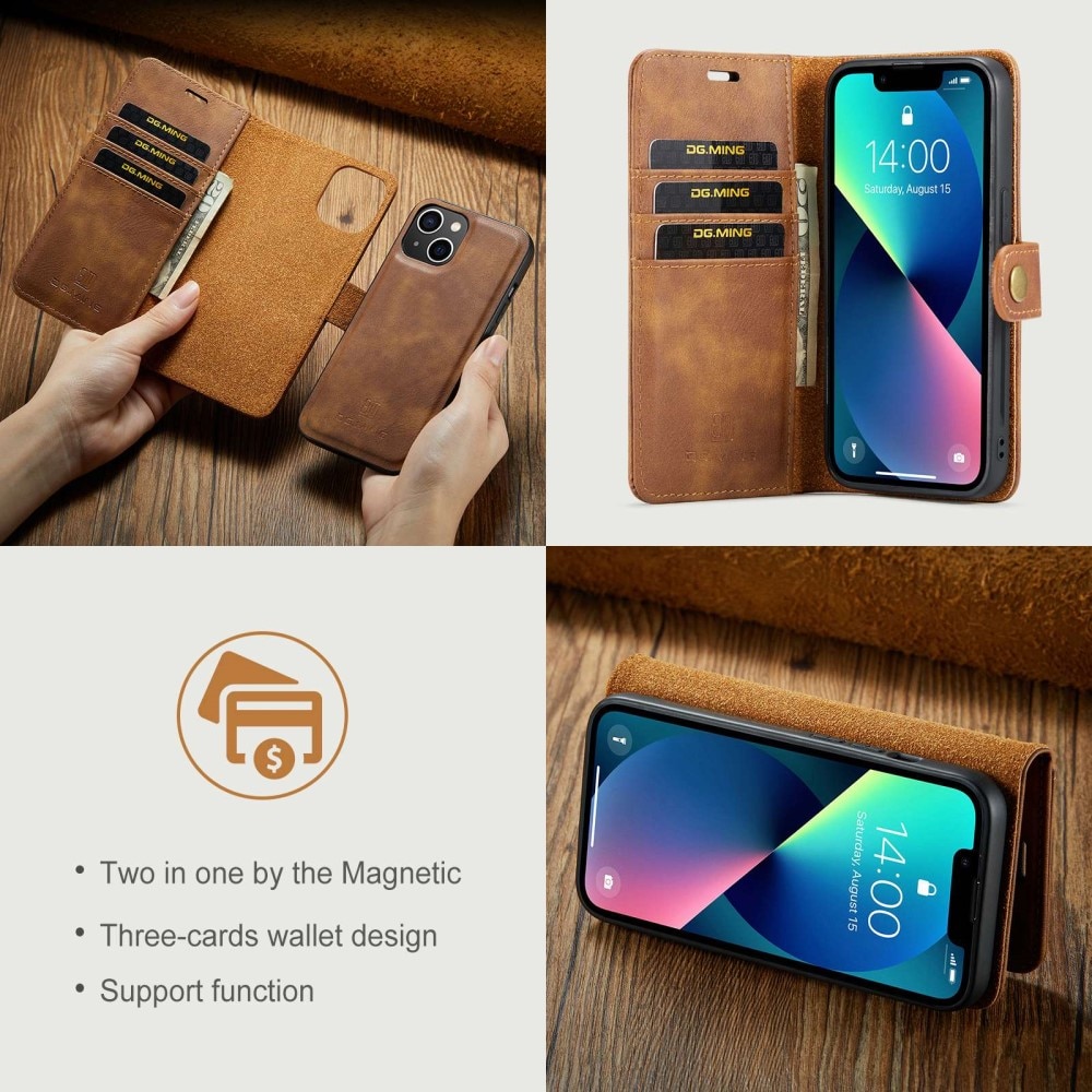 Étui portefeuille Magnet Wallet iPhone 14 Cognac