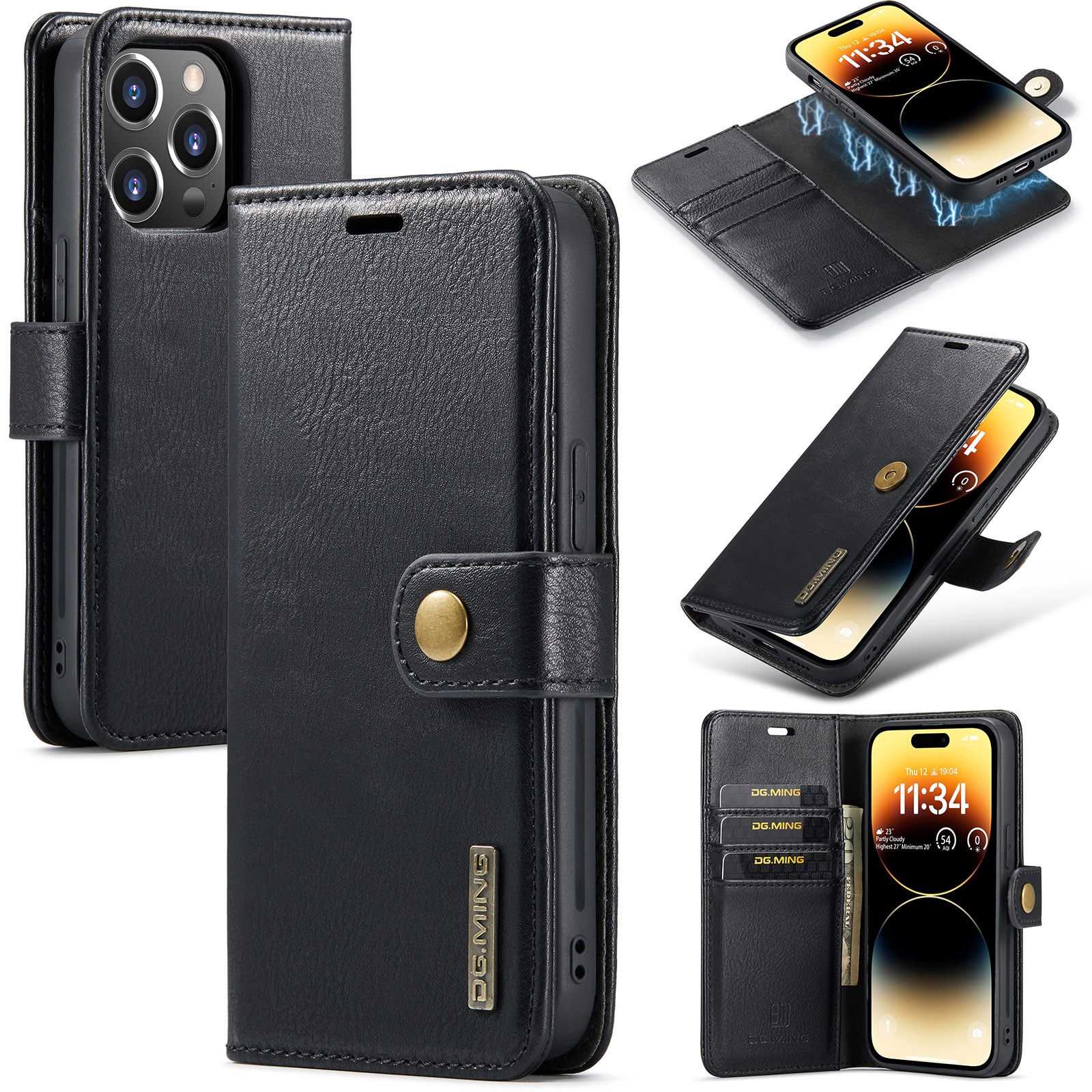 Étui portefeuille Magnet Wallet iPhone 15 Pro Max, Black