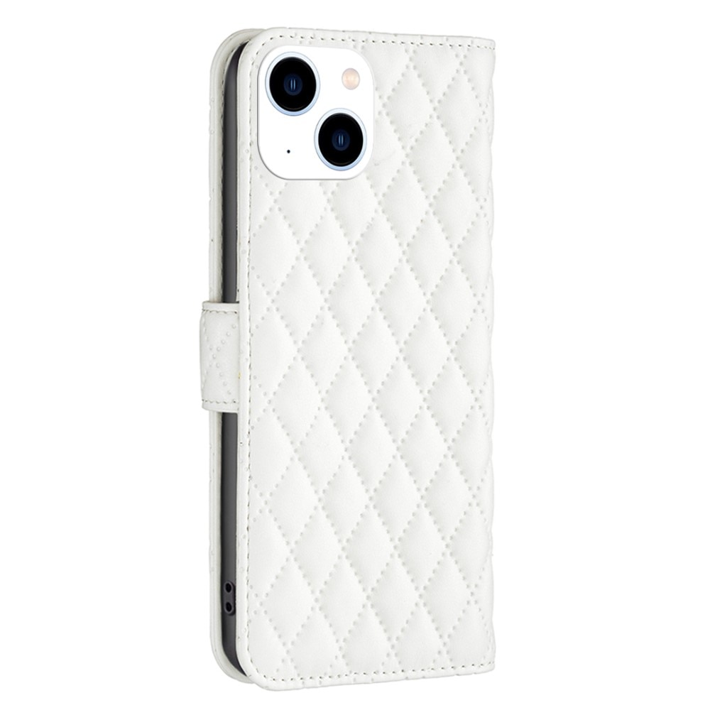 Coque portefeuille matelassé iPhone 14 Blanc