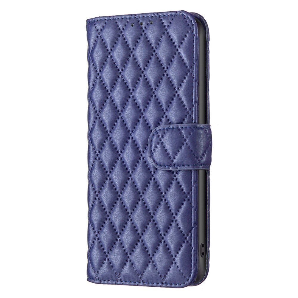 Coque portefeuille matelassé iPhone 14 Bleu