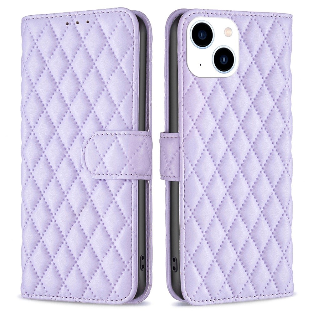 Coque portefeuille matelassé iPhone 14 Violet