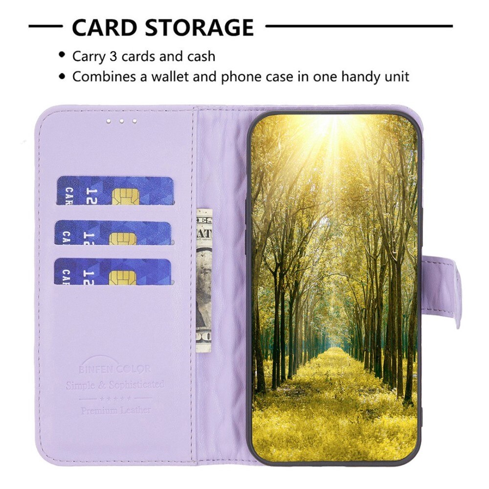 Coque portefeuille matelassé iPhone 14 Violet