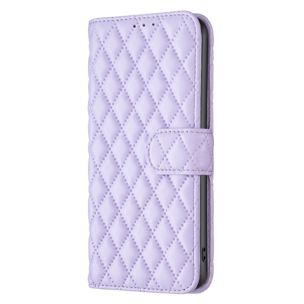 Coque portefeuille matelassé iPhone 14 Violet