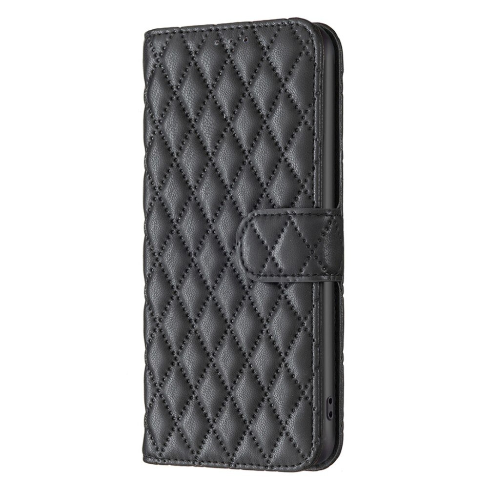 Coque portefeuille matelassé iPhone 14 Plus Noir