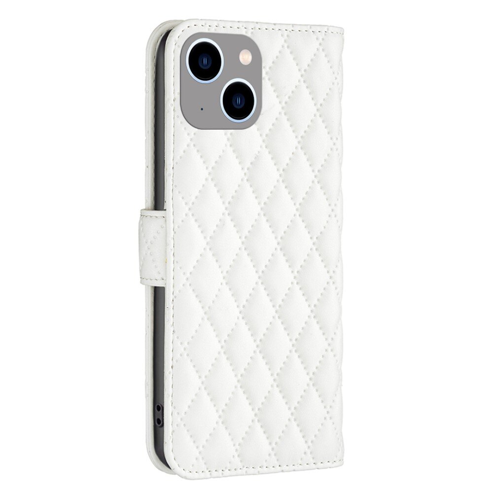 Coque portefeuille matelassé iPhone 14 Plus Blanc