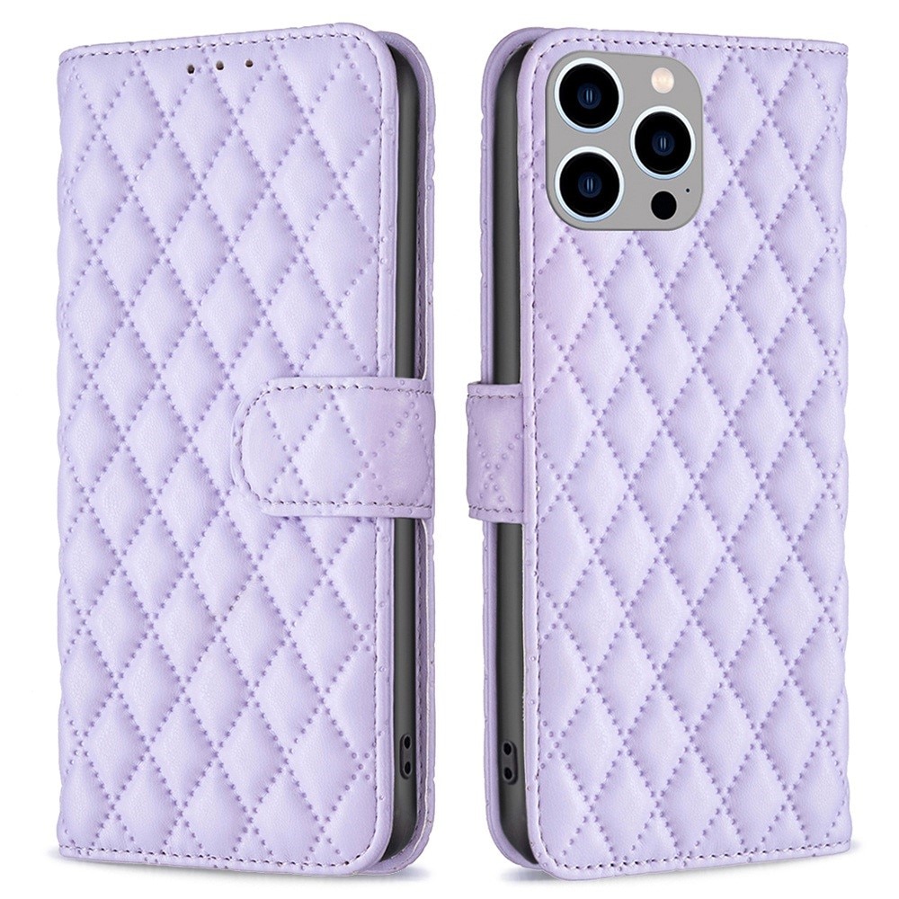 Coque portefeuille matelassé iPhone 14 Pro Max Violet