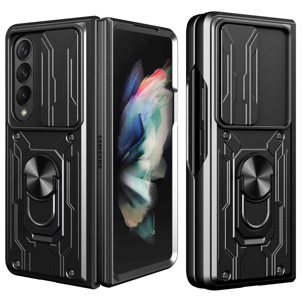 Coque Hybride Ring avec Protège Caméra Samsung Galaxy Z Fold 4 Noir