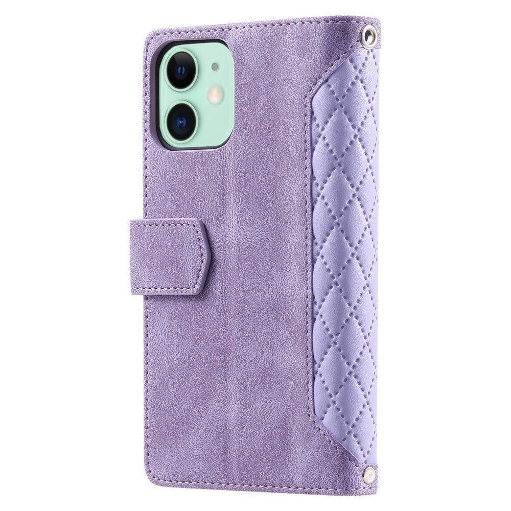 Étui portefeuille matelassée pour iPhone 11, Violet