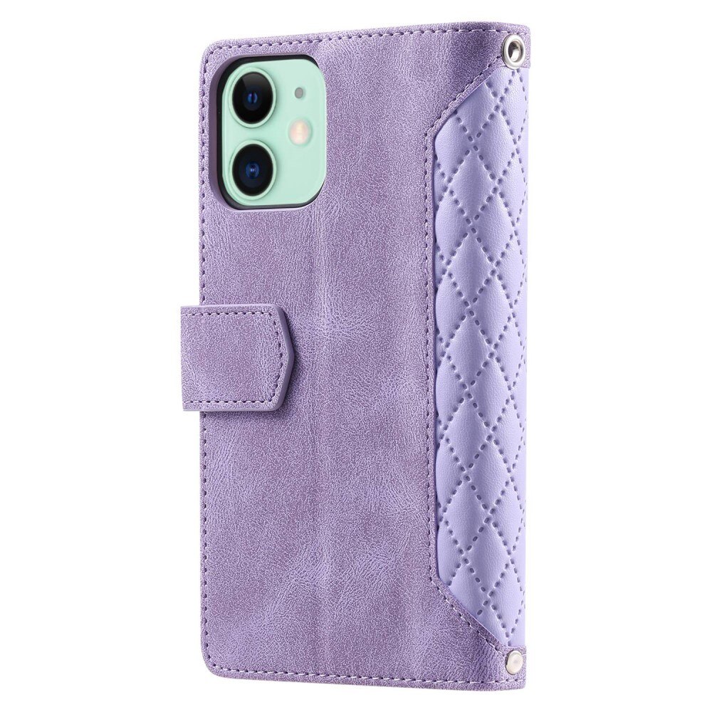 Étui portefeuille matelassée pour iPhone 11, violet