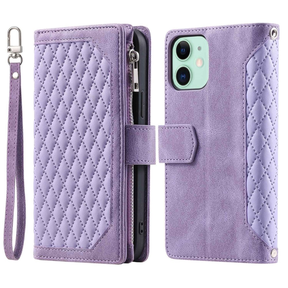 Étui portefeuille matelassée pour iPhone 11, violet