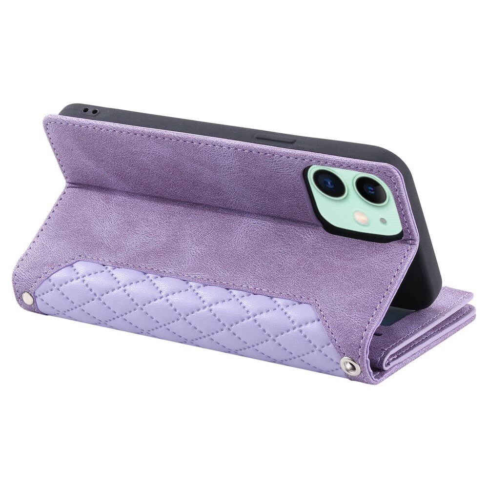 Étui portefeuille matelassée pour iPhone 11, violet