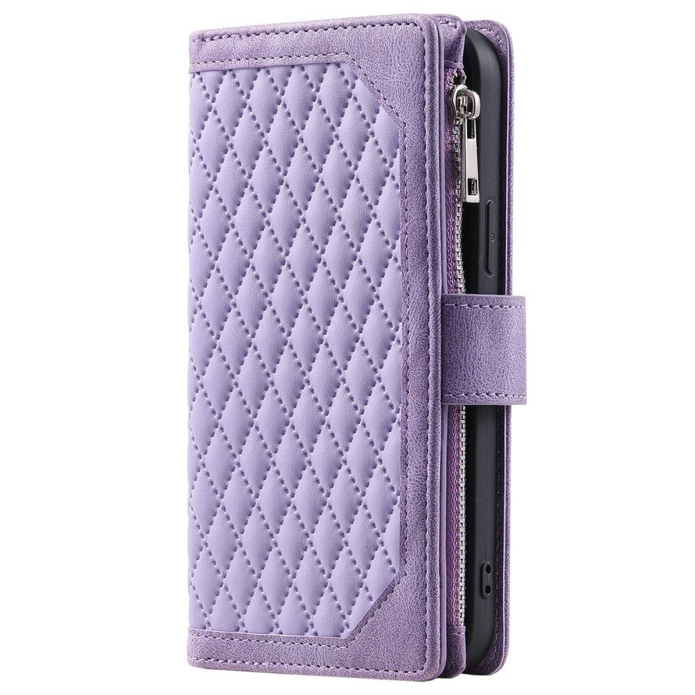 Étui portefeuille matelassée pour iPhone 11, violet