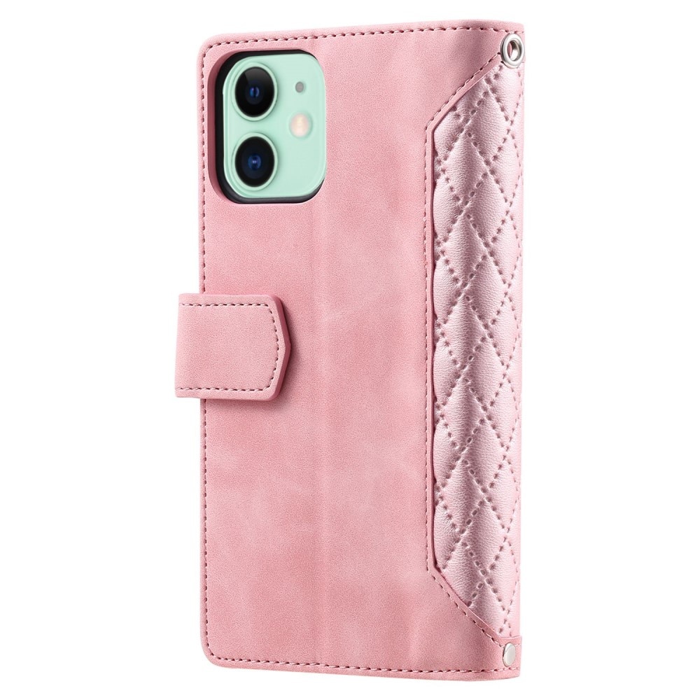 Étui portefeuille matelassée pour iPhone 11, rose