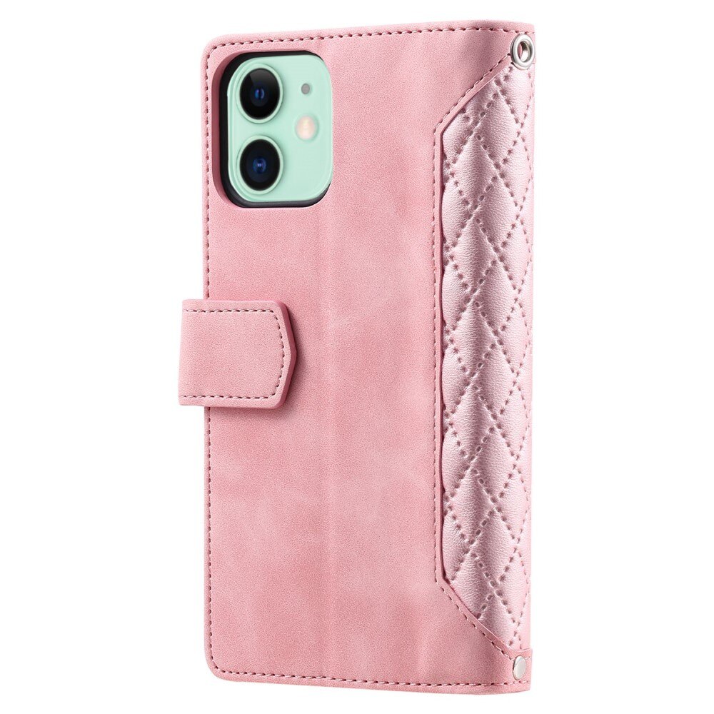 Étui portefeuille matelassée pour iPhone 11, Rose