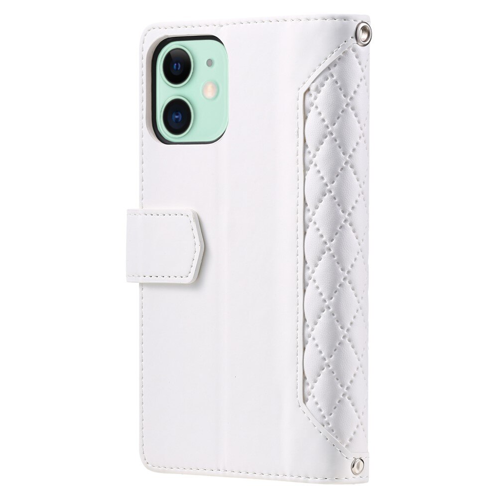 Étui portefeuille matelassée pour iPhone 11, Blanc