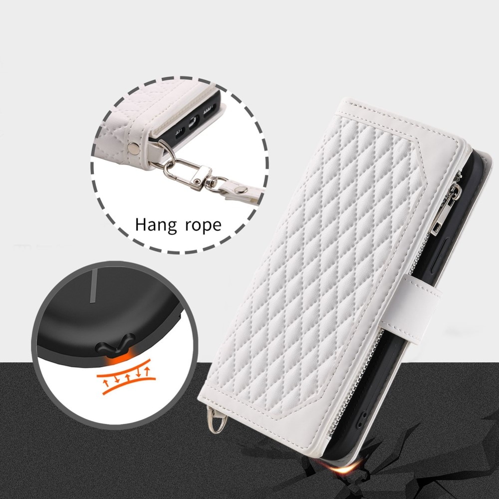 Étui portefeuille matelassée pour iPhone 11, Blanc