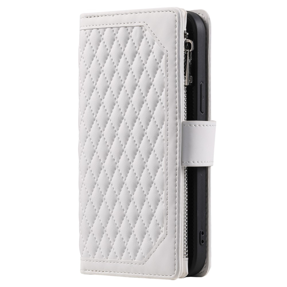 Étui portefeuille matelassée pour iPhone 11, blanc