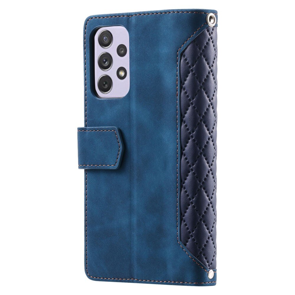 Étui portefeuille matelassée pour Samsung Galaxy A52 5G, Bleu