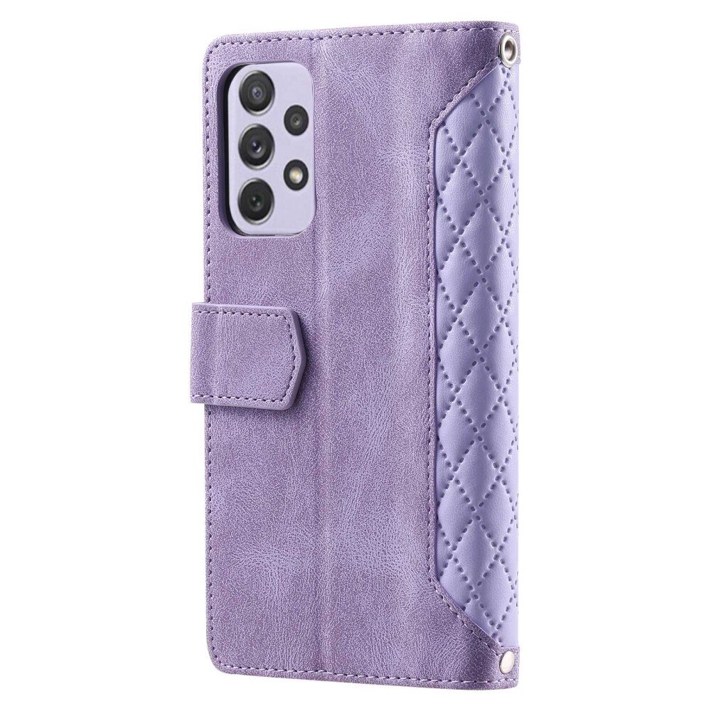 Étui portefeuille matelassée pour Samsung Galaxy A52 5G, Violet