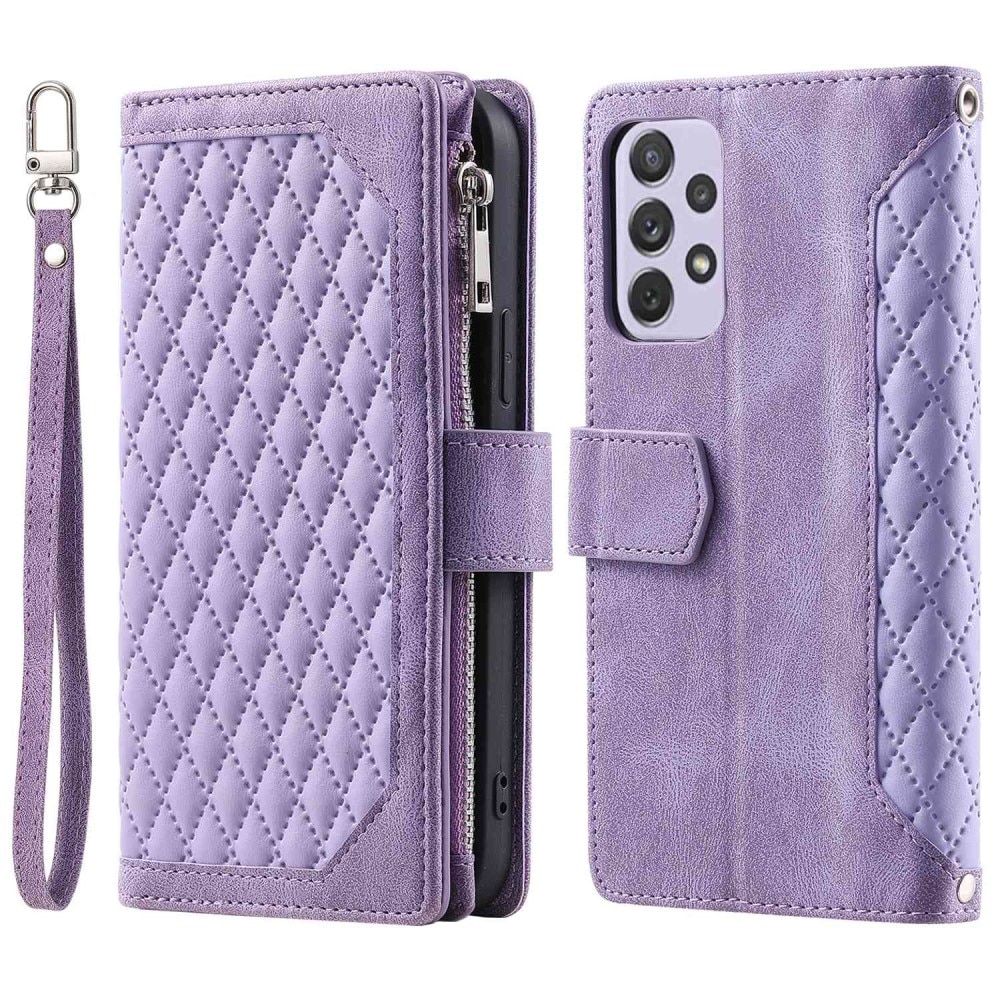 Étui portefeuille matelassée pour Samsung Galaxy A52 5G, Violet