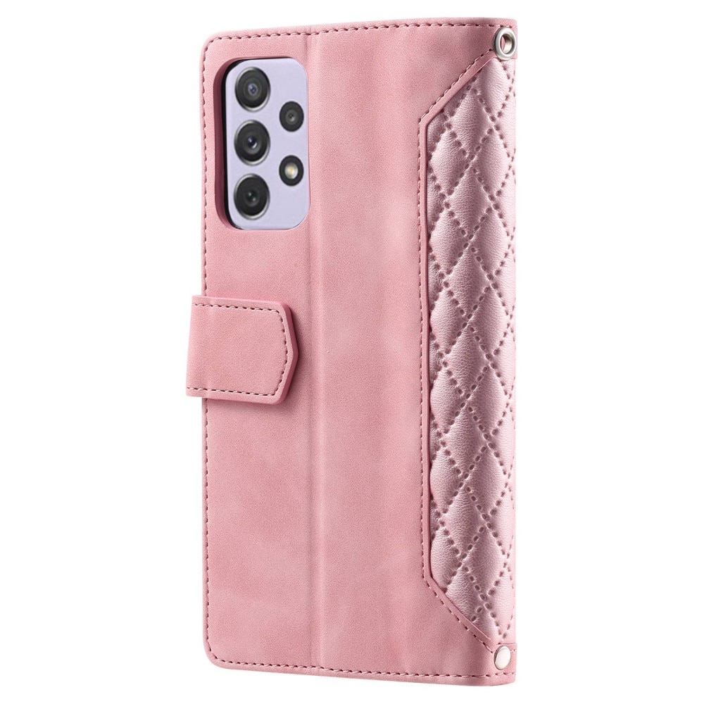 Étui portefeuille matelassée pour Samsung Galaxy A52 5G, Rose