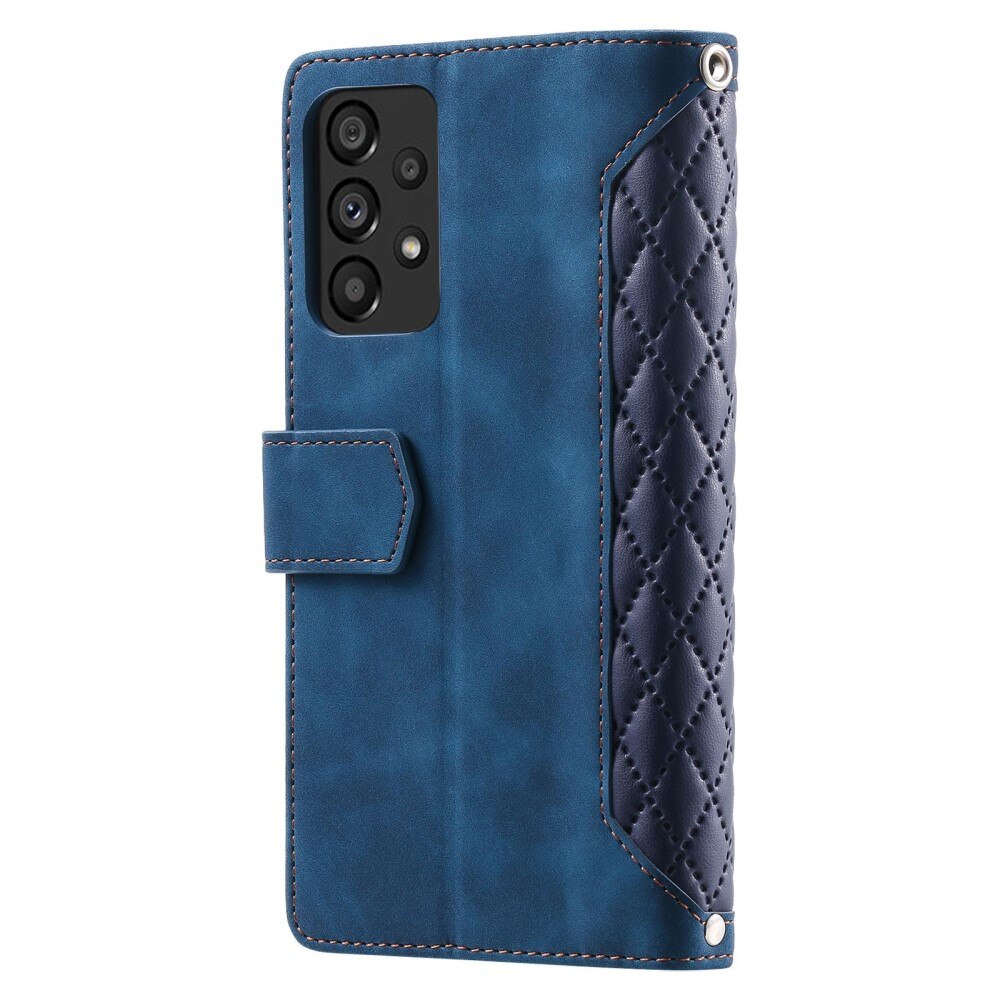 Étui portefeuille matelassée pour Samsung Galaxy A53, Bleu