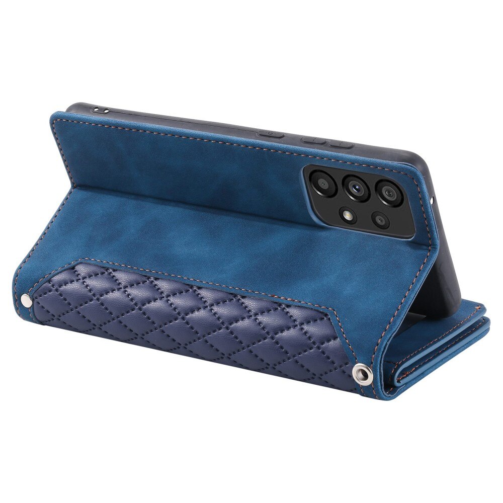 Étui portefeuille matelassée pour Samsung Galaxy A53, Bleu