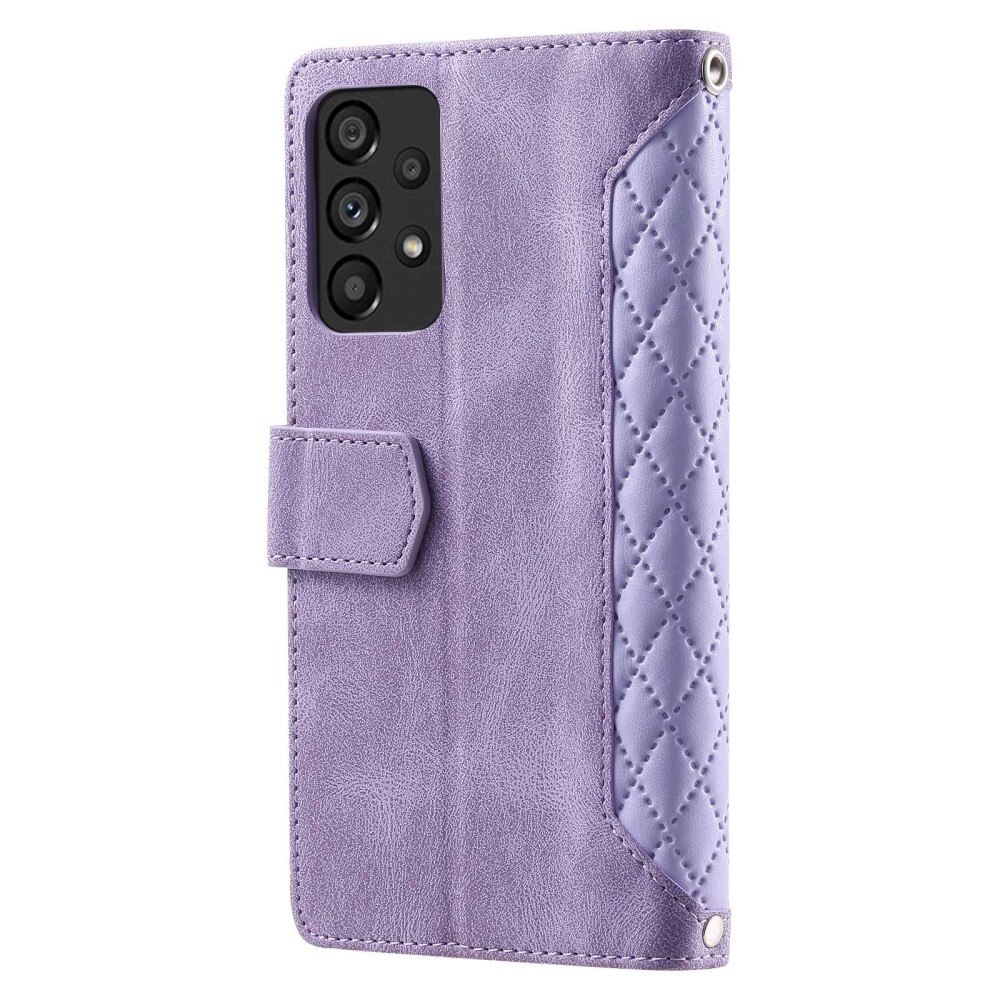 Étui portefeuille matelassée pour Samsung Galaxy A53, violet