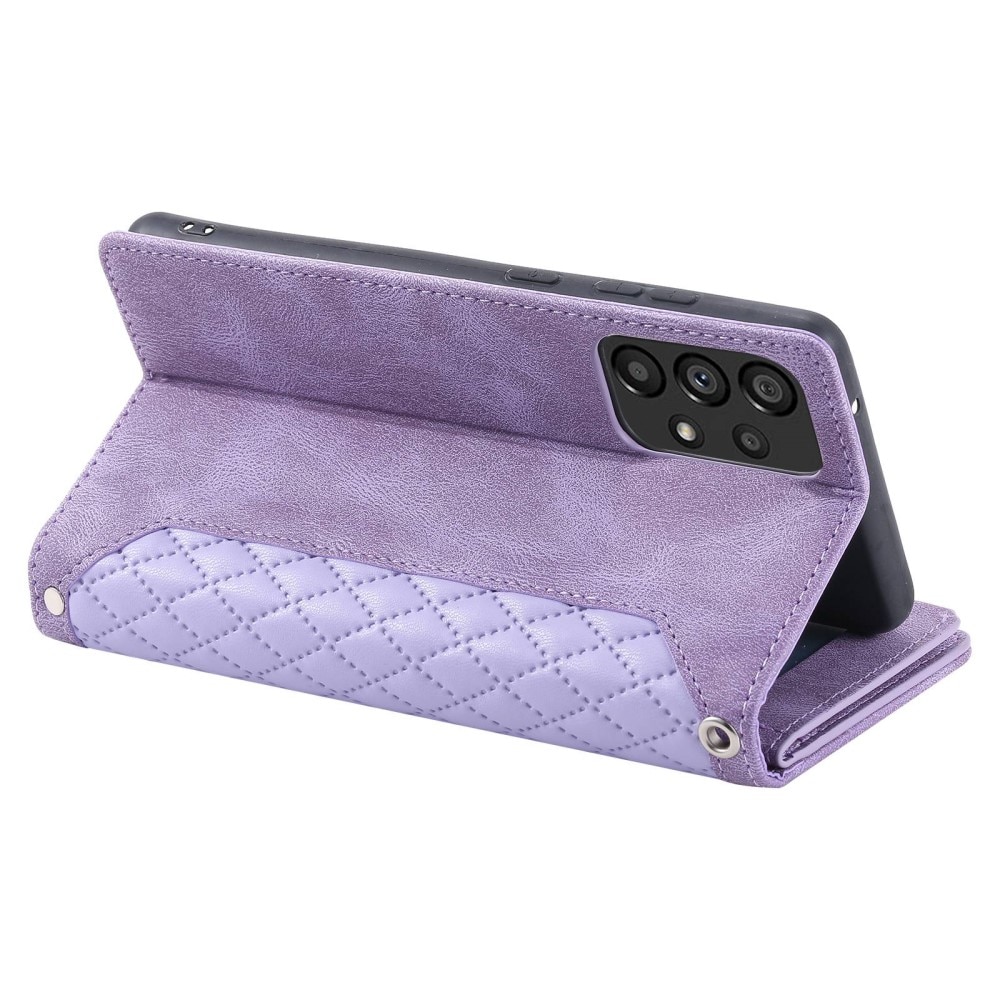Étui portefeuille matelassée pour Samsung Galaxy A53, violet