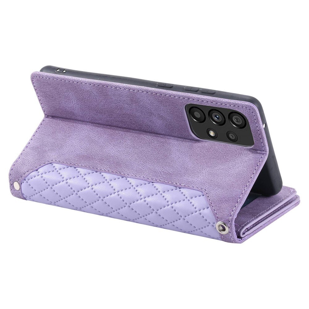 Étui portefeuille matelassée pour Samsung Galaxy A53, Violet