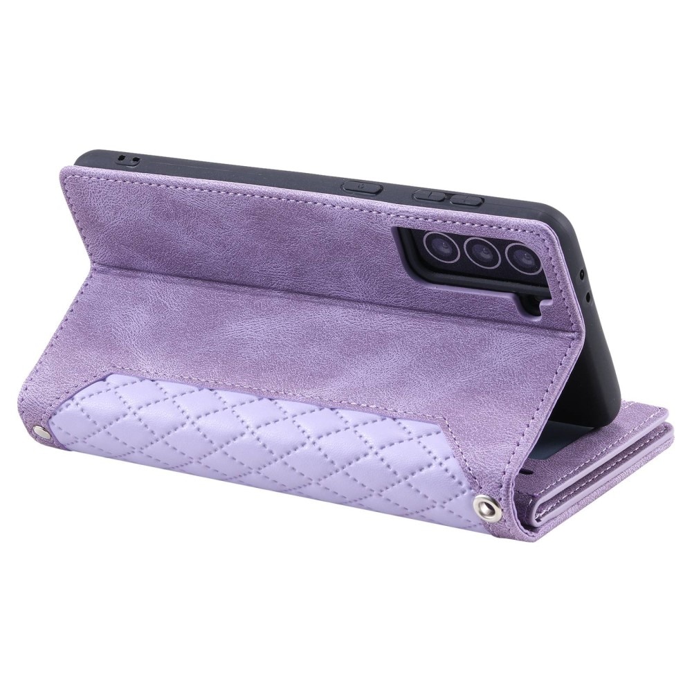 Étui portefeuille matelassée pour Samsung Galaxy S22, Violet