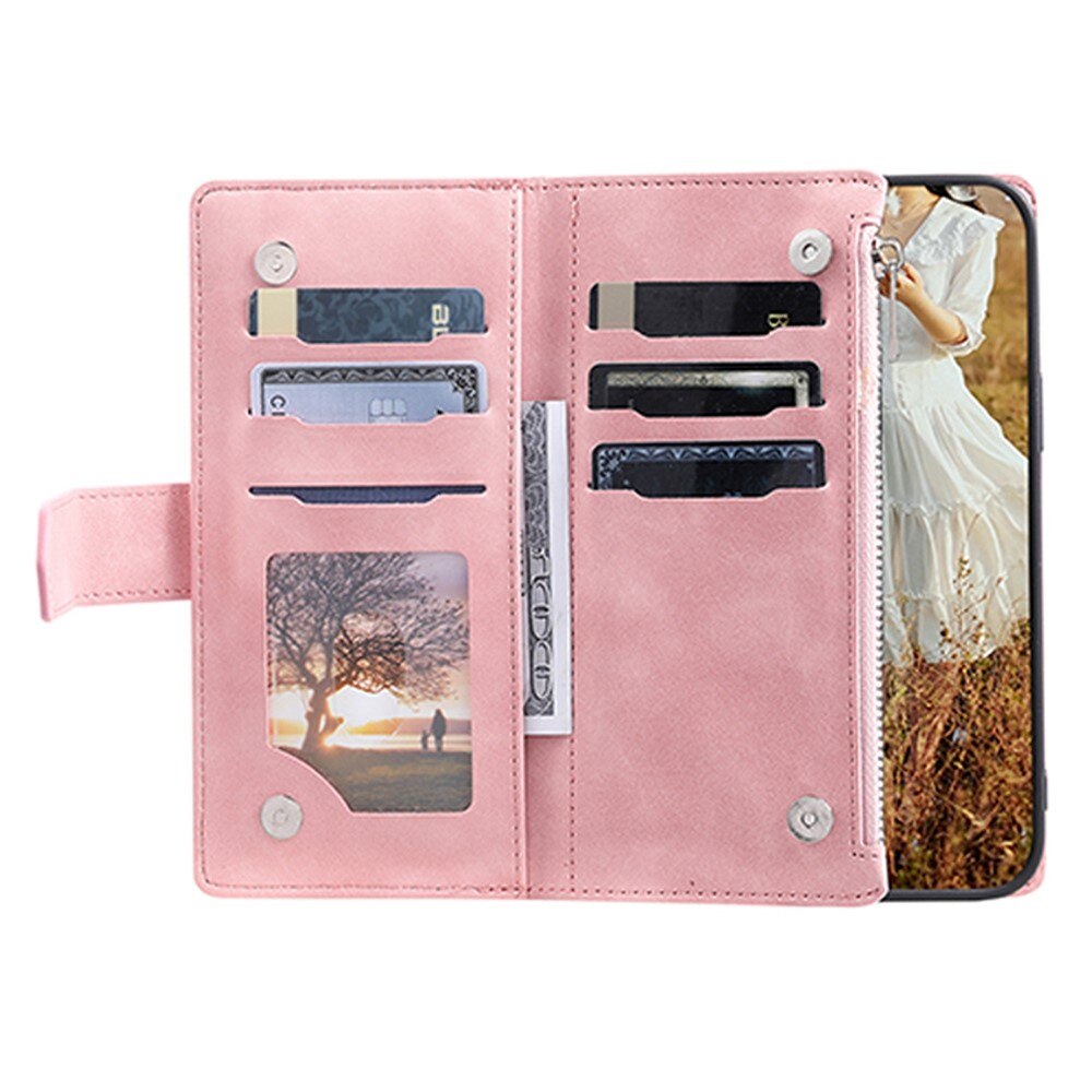 Étui portefeuille matelassée pour Samsung Galaxy S22, Rose