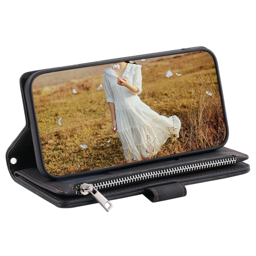 Étui portefeuille matelassée pour Samsung Galaxy S22 Ultra, Noir