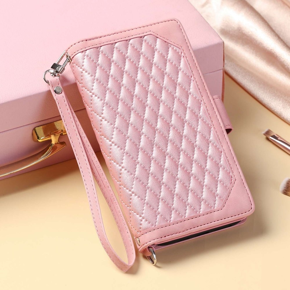 Étui portefeuille matelassée pour Samsung Galaxy S22 Ultra, Rose