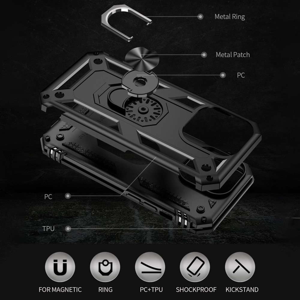 Coque hybride Tech Ring iPhone 14 Pro Max Noir