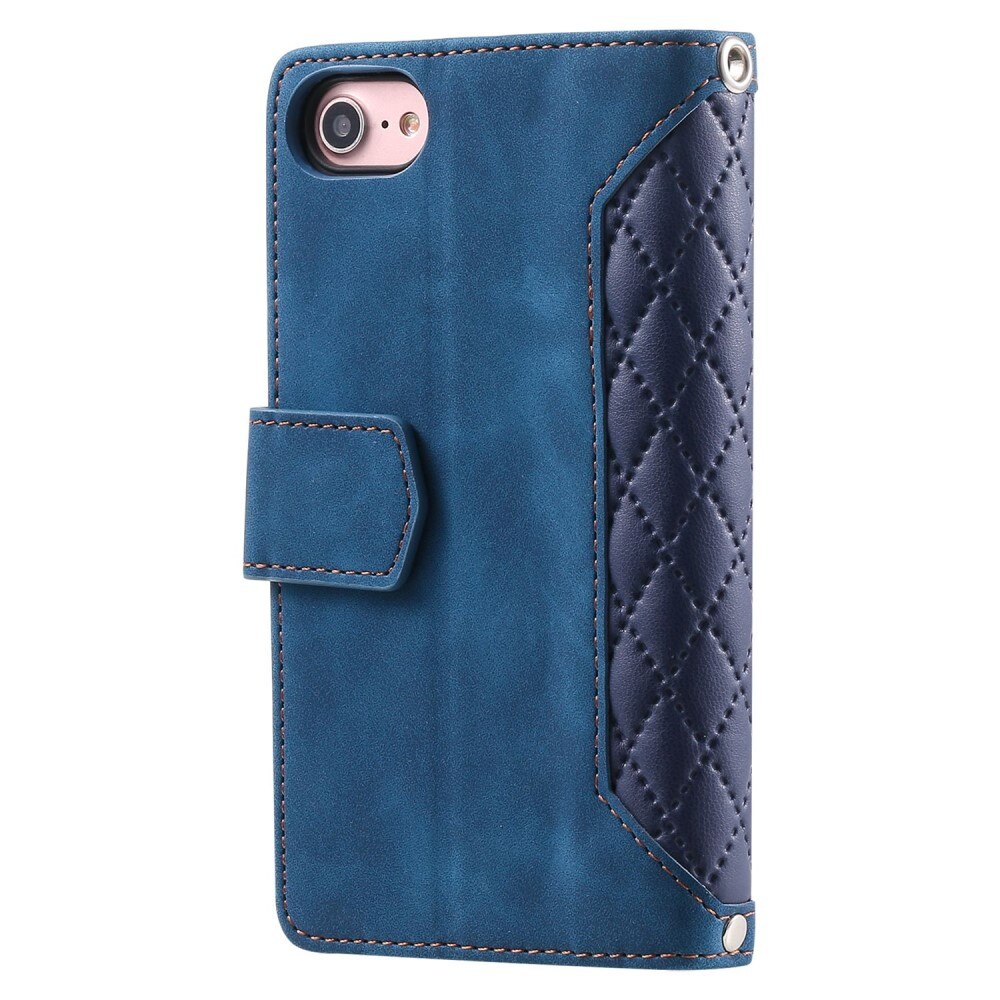 Étui portefeuille matelassée pour iPhone 7, Bleu