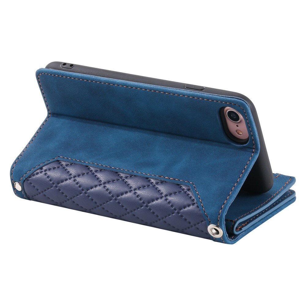 Étui portefeuille matelassée pour iPhone 7, Bleu