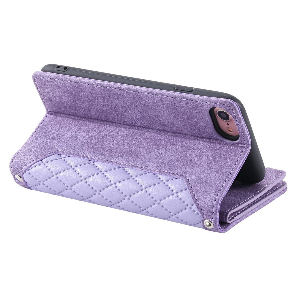 Étui portefeuille matelassée pour iPhone 7, violet