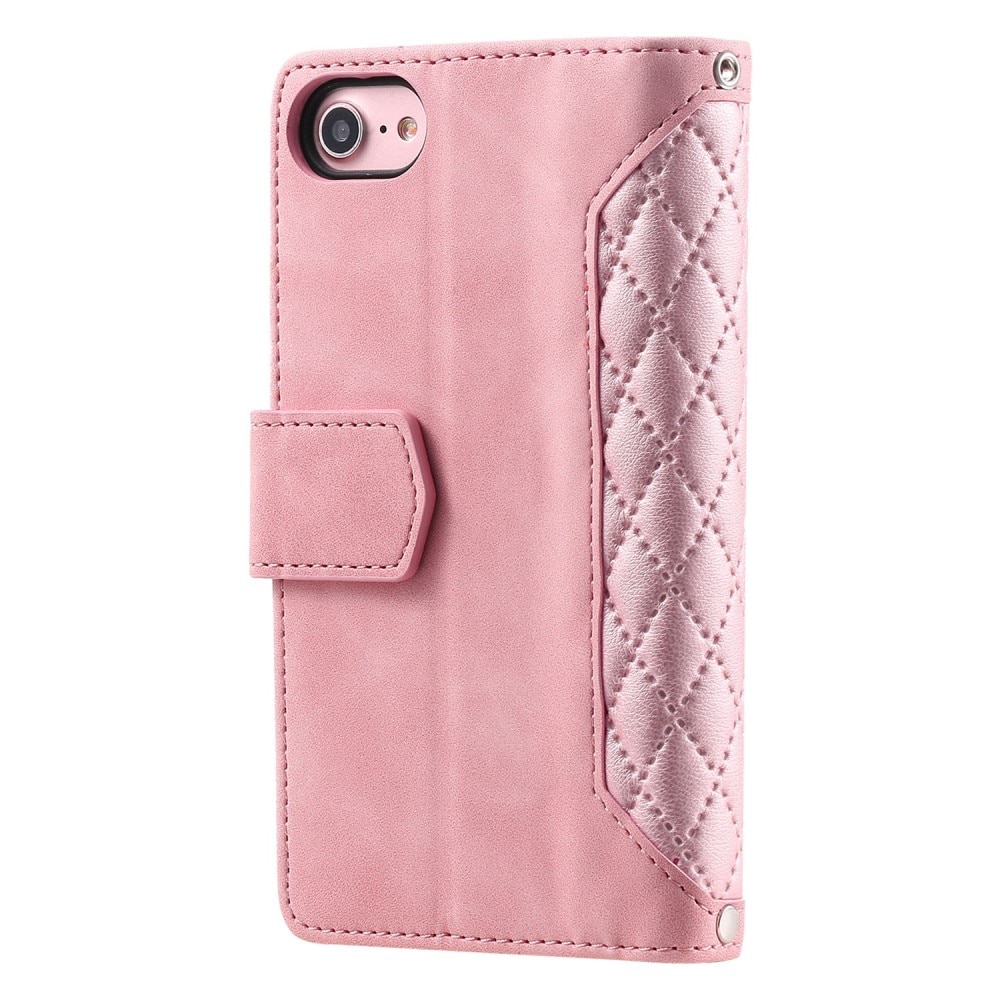 Étui portefeuille matelassée pour iPhone 7, rose