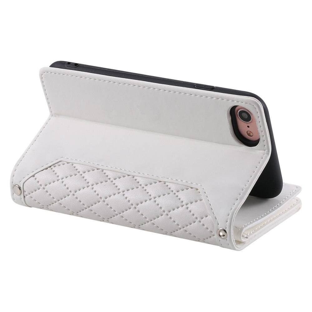 Étui portefeuille matelassée pour iPhone 7, Blanc